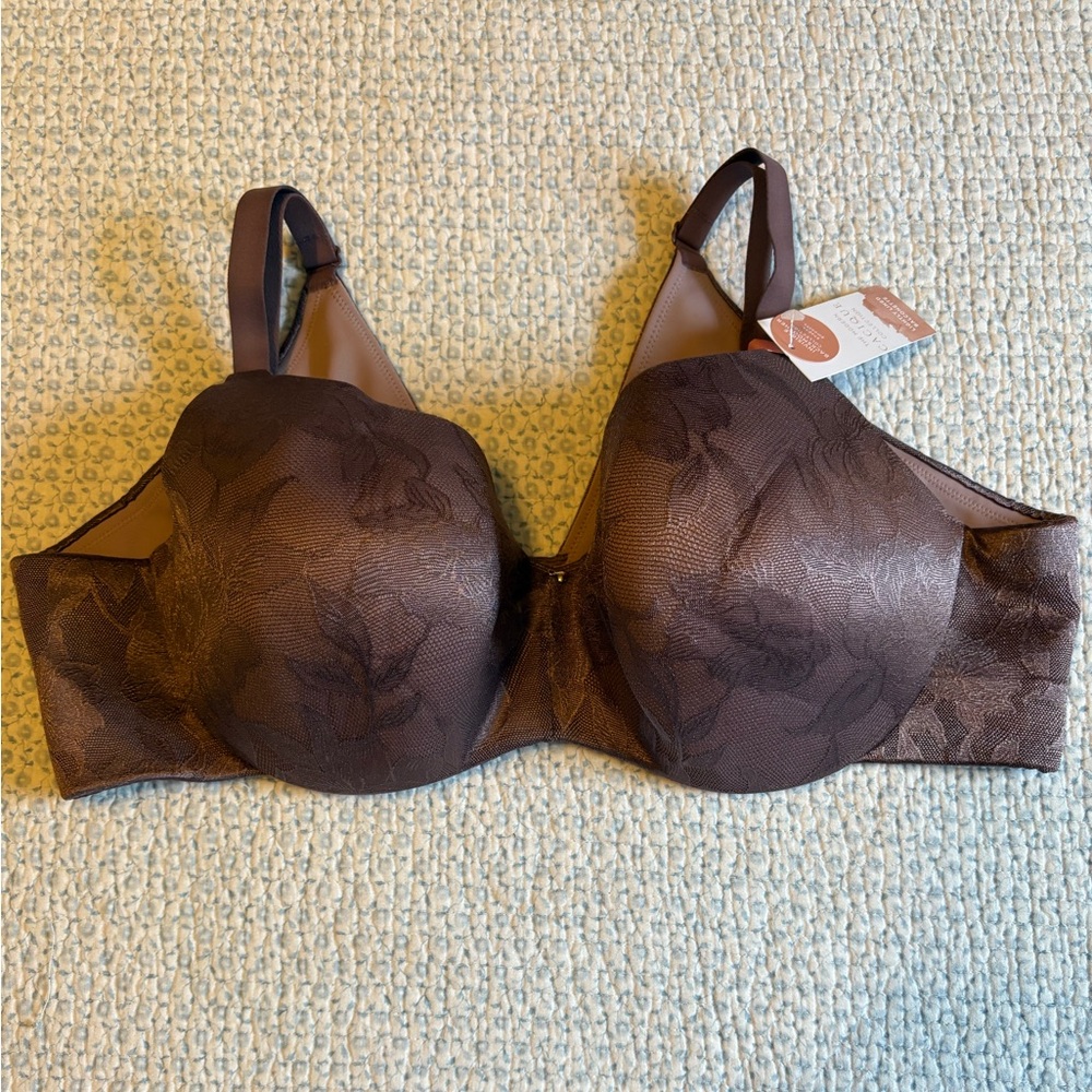 Cacique Dark Brown Floral Bra